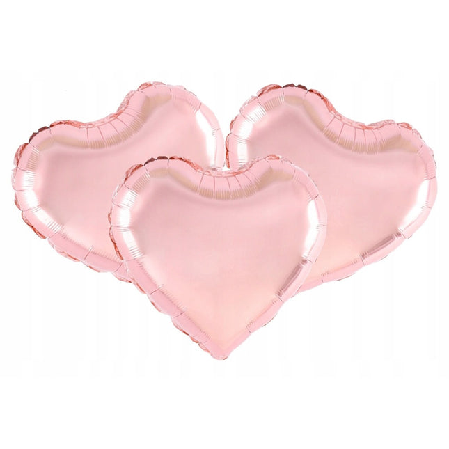 Balon din Folie Metalizata, Figurina Inimioara, Model Simplu, Tematica Iubire,Ambalaj Individual, Pai Inclus, Umflare cu Aer sau Heliu, Rose