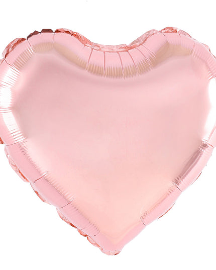 Balon din Folie Metalizata, Figurina Inimioara, Model Simplu, Tematica Iubire,Ambalaj Individual, Pai Inclus, Umflare cu Aer sau Heliu, Rose