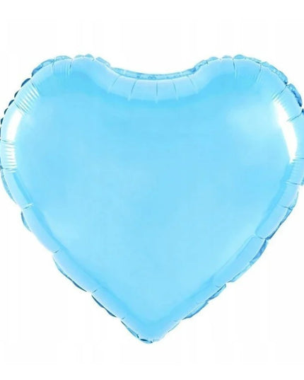 Balon din Folie Metalizata, Figurina Inimioara, Model Simplu, Tematica Iubire,Ambalaj Individual, Pai Inclus, Umflare cu Aer sau Heliu, Bleu