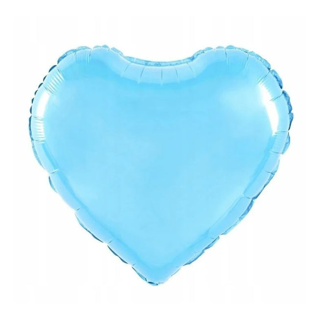 Balon din Folie Metalizata, Figurina Inimioara, Model Simplu, Tematica Iubire,Ambalaj Individual, Pai Inclus, Umflare cu Aer sau Heliu, Bleu