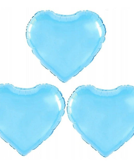 Balon din Folie Metalizata, Figurina Inimioara, Model Simplu, Tematica Iubire,Ambalaj Individual, Pai Inclus, Umflare cu Aer sau Heliu, Bleu