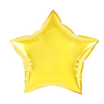 Balon din Folie Metalizata, Figurina Stea, Model Simplu, Tematica Aniversare,Ambalaj Individual, Pai Inclus, Umflare cu Aer sau Heliu