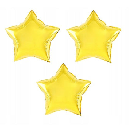 Balon din Folie Metalizata, Figurina Stea, Model Simplu, Tematica Aniversare,Ambalaj Individual, Pai Inclus, Umflare cu Aer sau Heliu