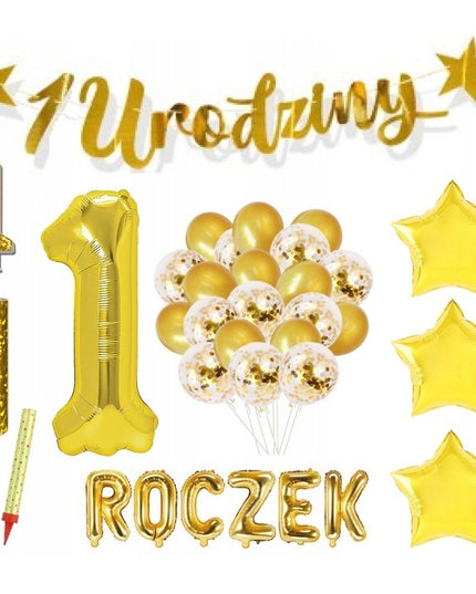 Balon din Folie Metalizata, Figurina Stea, Model Simplu, Tematica Aniversare,Ambalaj Individual, Pai Inclus, Umflare cu Aer sau Heliu