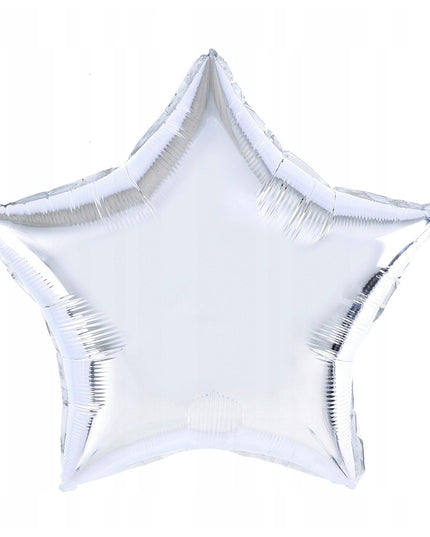 Balon din Folie Metalizata, Figurina Stea, Model Simplu, Tematica Aniversare,Ambalaj Individual, Pai Inclus, Umflare cu Aer sau Heliu