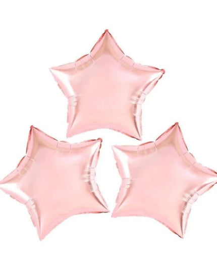 Balon din Folie Metalizata, Figurina Stea, Model Simplu, Tematica Aniversare,Ambalaj Individual, Pai Inclus, Umflare cu Aer sau Heliu, Rose