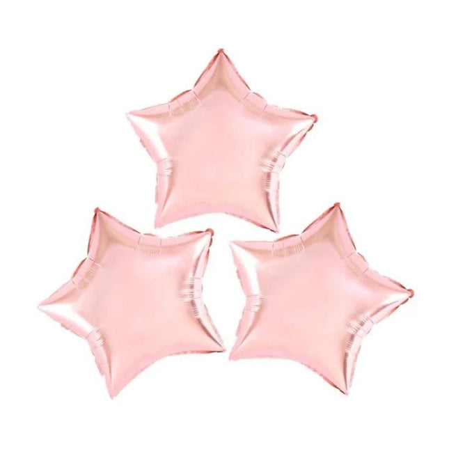 Balon din Folie Metalizata, Figurina Stea, Model Simplu, Tematica Aniversare,Ambalaj Individual, Pai Inclus, Umflare cu Aer sau Heliu, Rose