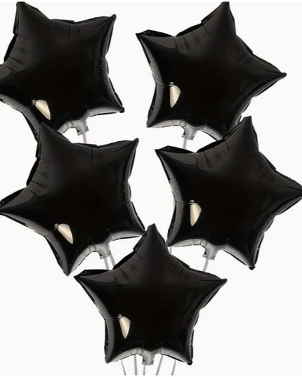 Balon din Folie Metalizata, Figurina Stea, Model Simplu, Tematica Aniversare,Ambalaj Individual, Pai Inclus, Umflare cu Aer sau Heliu