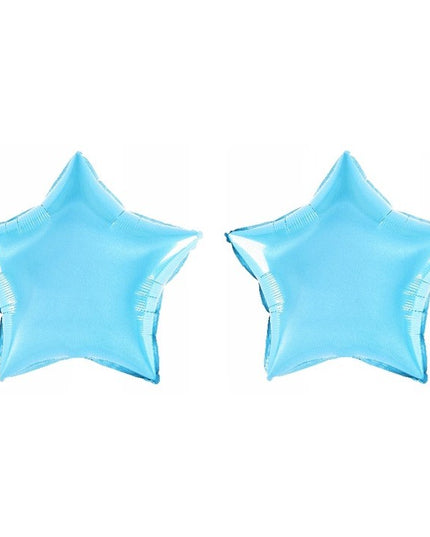 Balon din Folie Metalizata, Figurina Stea, Model Simplu, Tematica Aniversare,Ambalaj Individual, Pai Inclus, Umflare cu Aer sau Heliu, Bleu