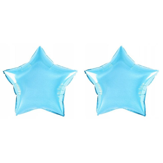 Balon din Folie Metalizata, Figurina Stea, Model Simplu, Tematica Aniversare,Ambalaj Individual, Pai Inclus, Umflare cu Aer sau Heliu, Bleu