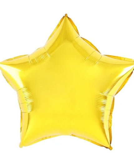 Balon din Folie Metalizata, Figurina Stea, Model Simplu, Tematica Aniversare,Ambalaj Individual, Pai Inclus, Umflare cu Aer sau Heliu