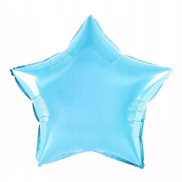 Balon din Folie Metalizata, Figurina Stea, Model Simplu, Tematica Aniversare,Ambalaj Individual, Pai Inclus, Umflare cu Aer sau Heliu, Bleu