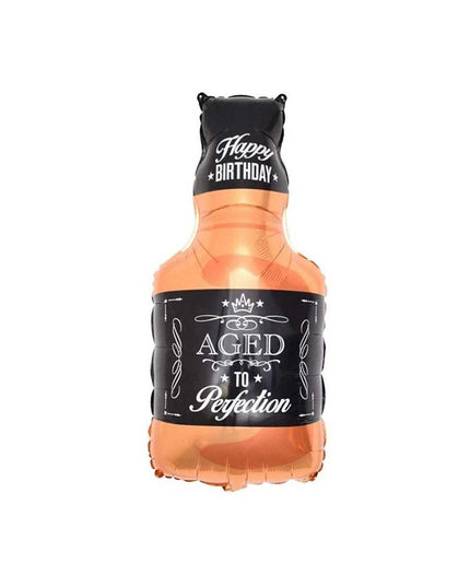 Balon din Folie Metalizata, Figurina Sticla de Whisky, Tema Aniversare,Ambalaj Individual, Pai Inclus, Umflare cu Aer sau Heliu