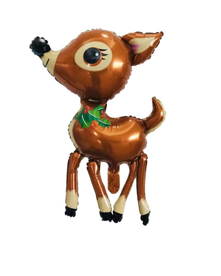 Balon din Folie Metalizata, Figurina Caprioara, Tema Animalute, 75- , Ambalaj Individual, Pai Inclus, Umflare cu Aer sau Heliu