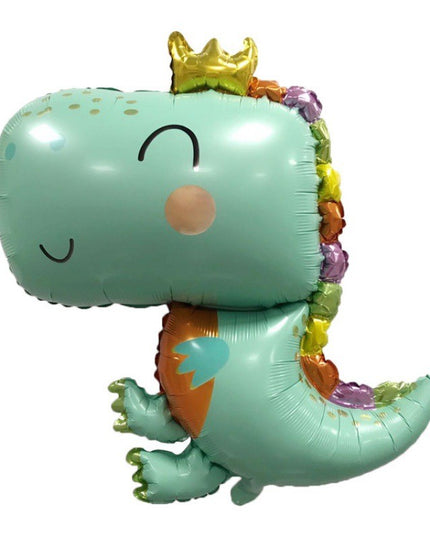 Balon din Folie Metalizata, Figurina Dinozaur, Tema Animalute, 75- , Ambalaj Individual, Pai Inclus, Umflare cu Aer sau Heliu