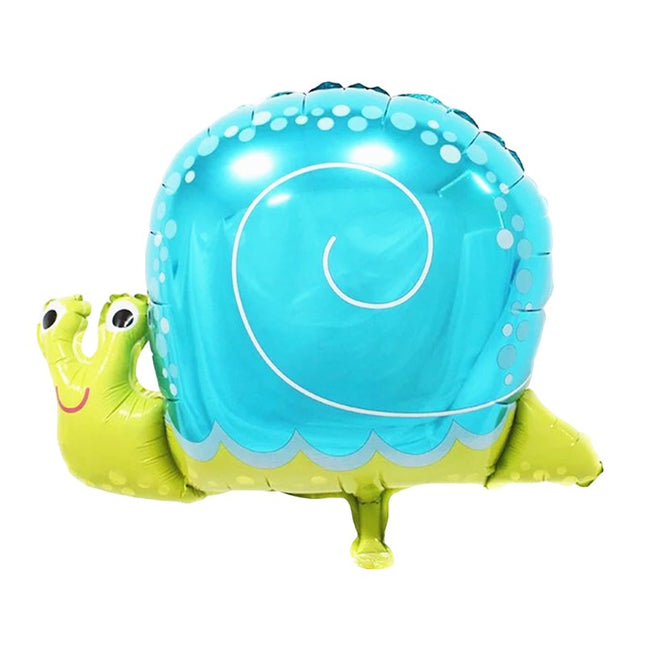 Balon din Folie Metalizata, Figurina Melc, Tema Animalute,Ambalaj Individual, Pai Inclus, Umflare cu Aer sau Heliu