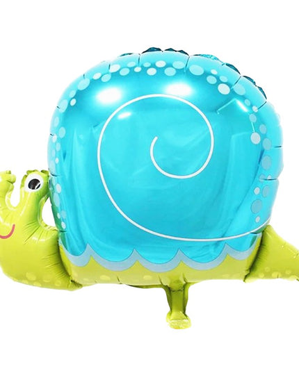 Balon din Folie Metalizata, Figurina Melc, Tema Animalute,Ambalaj Individual, Pai Inclus, Umflare cu Aer sau Heliu
