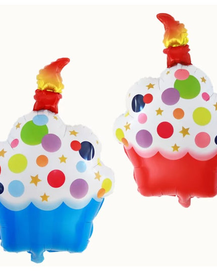 Balon din Folie Metalizata, Figurine Dulciuri, Model 2, Tematica Prajitura Aniversara,Ambalaj Individual, Pai Inclus, Umflare cu Aer sau Heliu