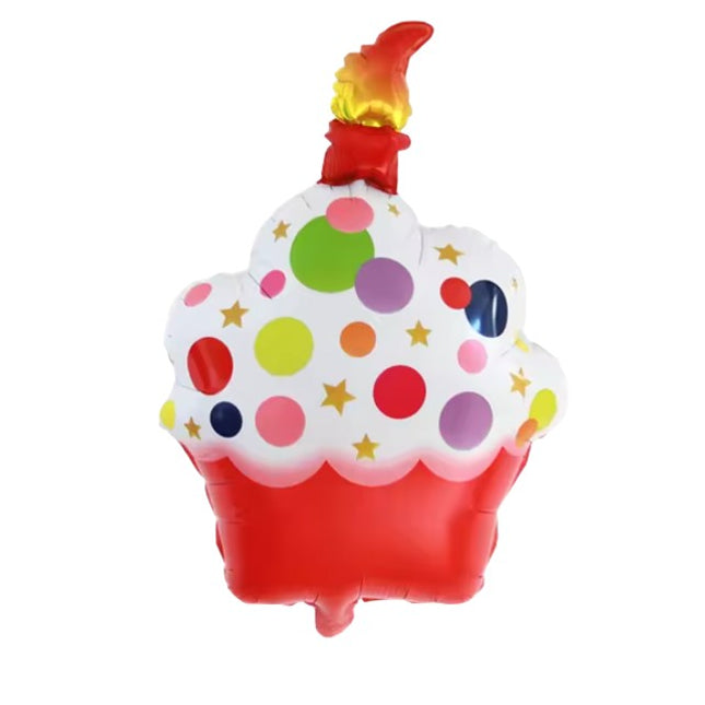 Balon din Folie Metalizata, Figurine Dulciuri, Model 2, Tematica Prajitura Aniversara,Ambalaj Individual, Pai Inclus, Umflare cu Aer sau Heliu