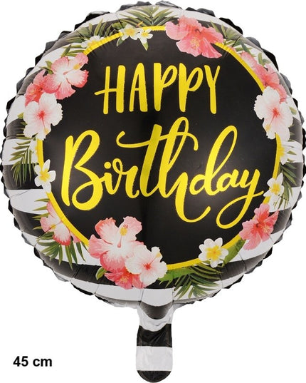 Balon din Folie Metalizata, Figurine, Model 4, Happy Birthday, Tematica Aniversare,Ambalaj Individual, Pai Inclus, Umflare cu Aer sau Heliu