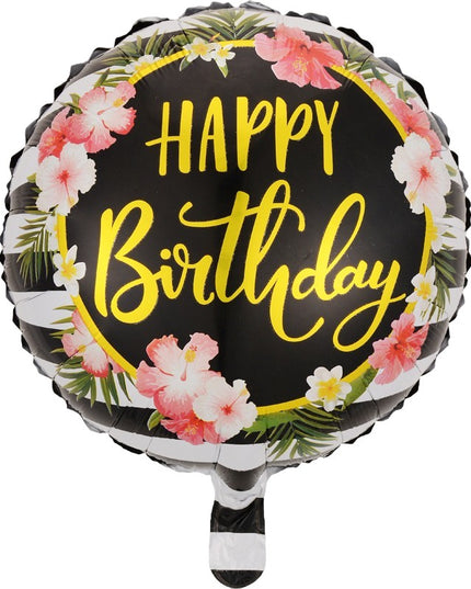 Balon din Folie Metalizata, Figurine, Model 4, Happy Birthday, Tematica Aniversare,Ambalaj Individual, Pai Inclus, Umflare cu Aer sau Heliu