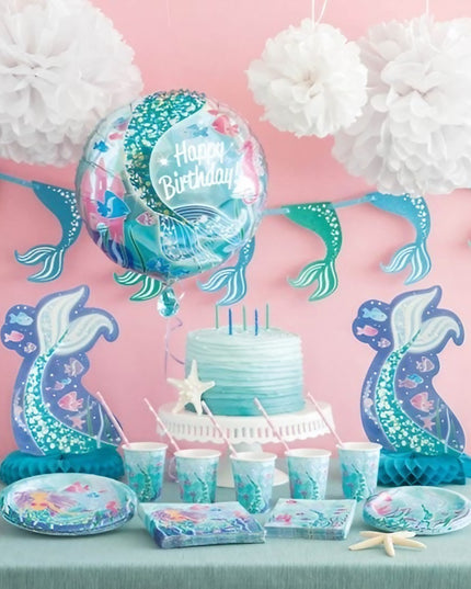 Balon din Folie Metalizata, Mini Figurina Rotunda, Model Caluti de Mare, Happy Birthday, Tematica Aniversare,Ambalaj Individual, Pai Inclus, Umflare cu Aer sau Heliu