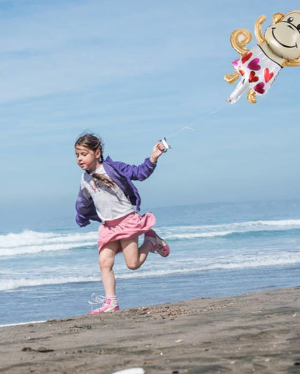 Balon din Folie Metalizata, Mini Figurine Animalute, Model Maimutica, Tematica Aniversare,Ambalaj Individual, Pai Inclus, Umflare cu Aer sau Heliu