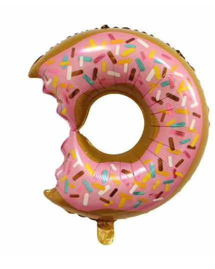 Balon din Folie Metalizata, Mini Figurine Dulciuri, Model Gogoasa Muscata, Tematica Aniversare,Ambalaj Individual, Pai Inclus, Umflare cu Aer sau Heliu