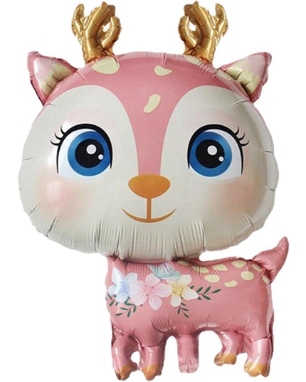 Balon din Folie Metalizata, Mini Figurine, Model Cerb, Tematica Aniversare,Ambalaj Individual, Pai Inclus, Umflare cu Aer sau Heliu