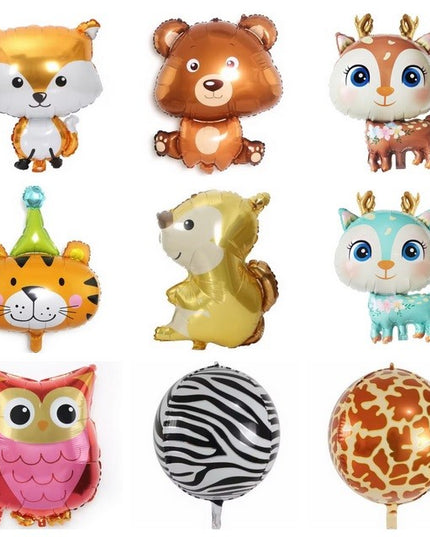 Balon din Folie Metalizata, Mini Figurine, Model Cerb, Tematica Aniversare, 49x74.5 cm, Ambalaj Individual, Pai Inclus, Umflare cu Aer sau Heliu