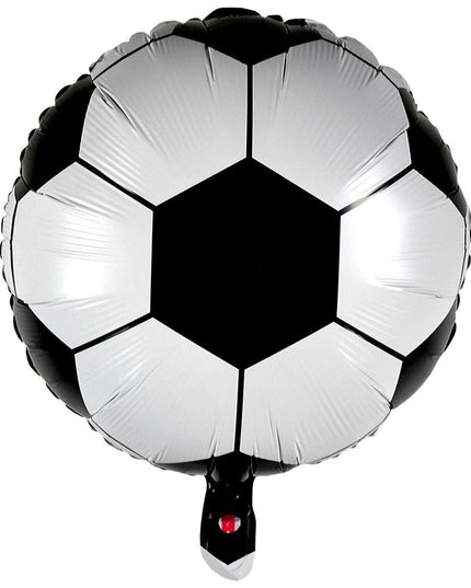 Balon din Folie Metalizata, Mini Figurine, Model Minge de Fotbal, Tematica Aniversare,Ambalaj Individual, Pai Inclus, Umflare cu Aer sau Heliu