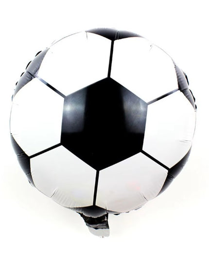 Balon din Folie Metalizata, Mini Figurine, Model Minge de Fotbal, Tematica Aniversare,Ambalaj Individual, Pai Inclus, Umflare cu Aer sau Heliu