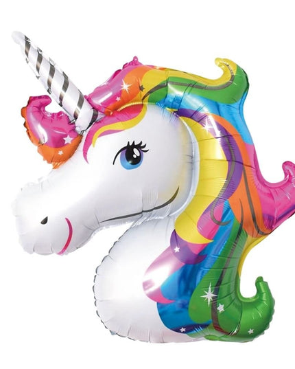 Balon din Folie Metalizata, Mini Figurine, Model Unicorn, Tematica Aniversare,Ambalaj Individual, Pai Inclus, Umflare cu Aer sau Heliu