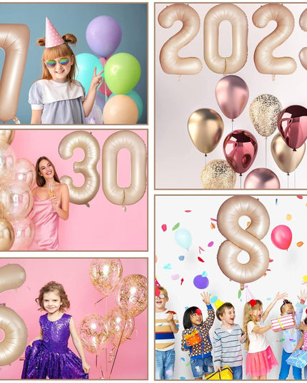 Balon din Folie Metalizata, Figurina Cifra, Model 2, Tema Aniversare 100 cm, Ambalaj Individual, Pai Inclus, Umflare cu Aer sau Heliu