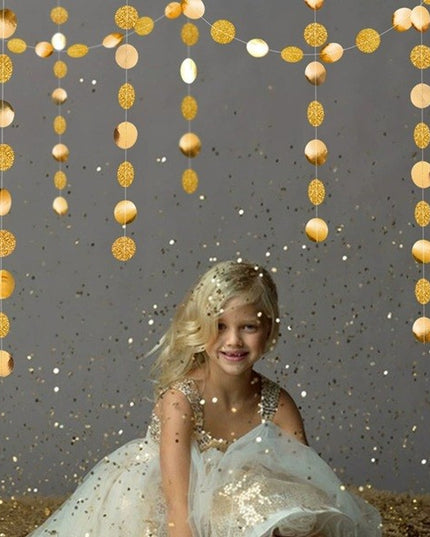 Banner cu Cerculete, Tip Franjuri,Rola de Ata Inclusa