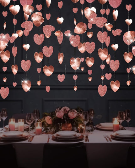 Banner cu Inimioare, Tip Franjuri,Rola de Ata Inclusa