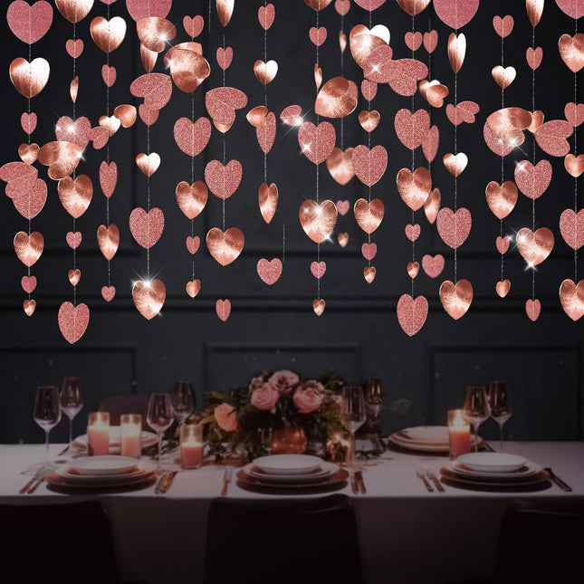 Banner cu Inimioare, Tip Franjuri,Rola de Ata Inclusa