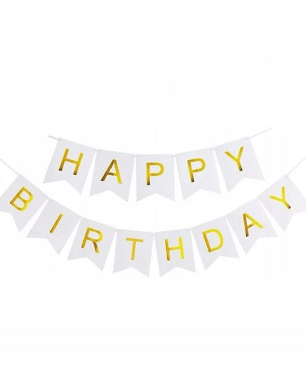 Banner Happy Birthday , Dimensiune Stegulet , Rola de Ata Inclusa