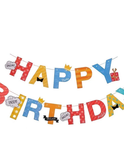 Banner Happy Birthday , Rola de Ata Inclusa, Tematica Aniversare