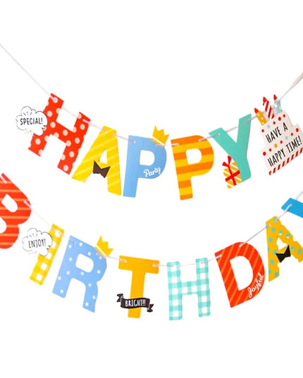 Banner Happy Birthday , Rola de Ata Inclusa, Tematica Aniversare