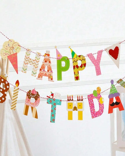 Banner Happy Birthday , Rola de Ata Inclusa, Tematica Candy