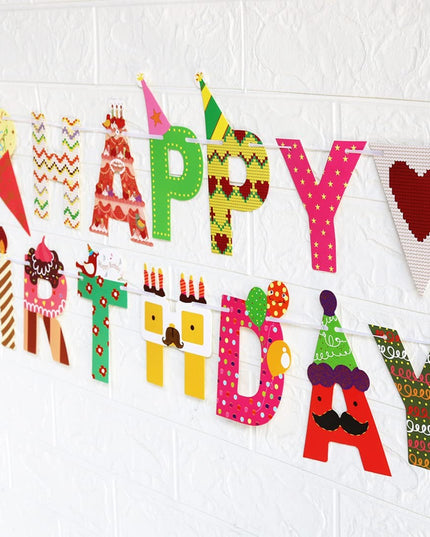 Banner Happy Birthday , Rola de Ata Inclusa, Tematica Candy