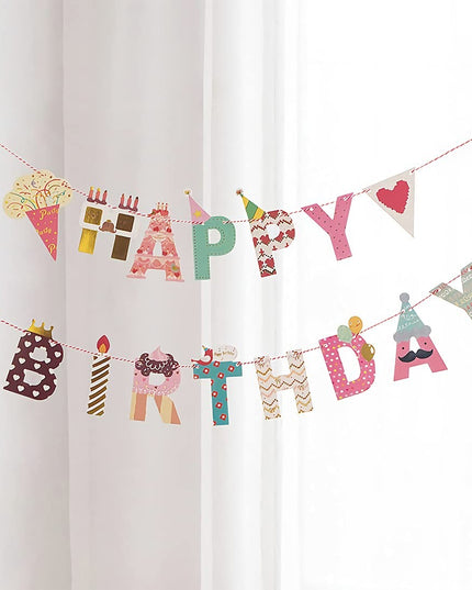 Banner Happy Birthday , Rola de Ata Inclusa, Tematica Candy