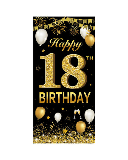 Banner pentru Petrecere, Model Happy Birthday, Tematica Majorat, Aniversare 18 Ani