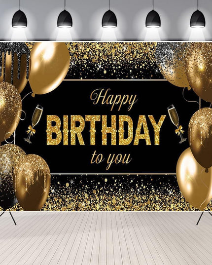 Banner Tip Fundal pentru Poze, din Panza,Sfoara , Prindere in 4 Colturi, Happy Birthday to You