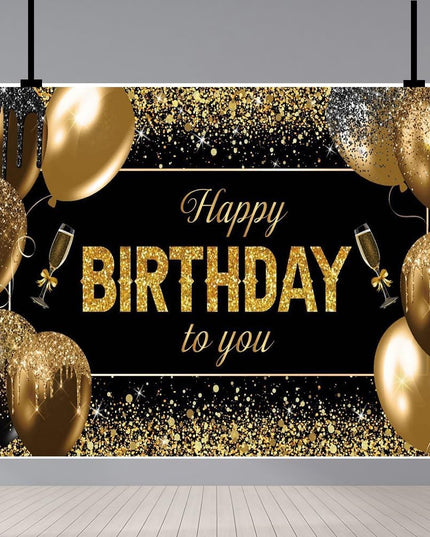 Banner Tip Fundal pentru Poze, din Panza,Sfoara , Prindere in 4 Colturi, Happy Birthday to You