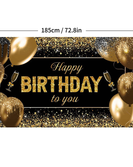 Banner Tip Fundal pentru Poze, din Panza,Sfoara , Prindere in 4 Colturi, Happy Birthday to You