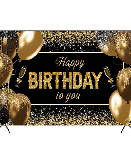 Banner Tip Fundal pentru Poze, din Panza,Sfoara , Prindere in 4 Colturi, Happy Birthday to You