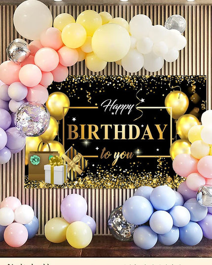 Banner Tip Fundal pentru Poze, din Panza, Model Happy Birthday to You,Sfoara , Prindere in 4 Colturi