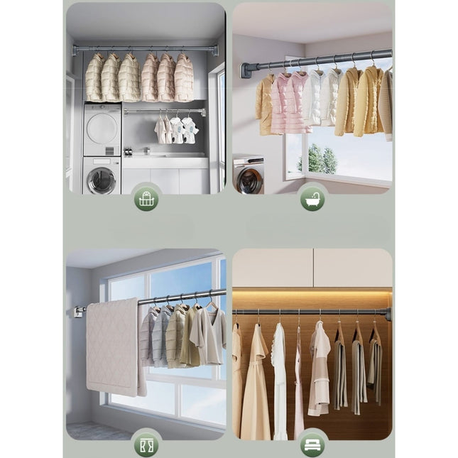 Bara Telescopica Multifunctionala, din Otel Inoxidabil si ABS, Utilizare Universala, Extensie 185 - , Fara Perforare Perete